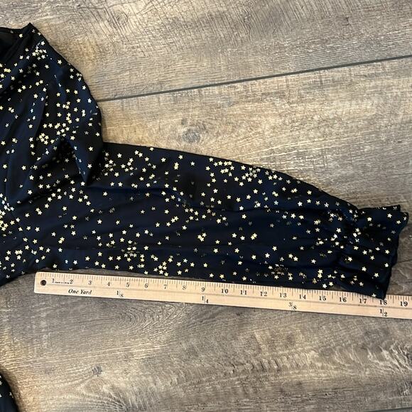 NWT Bloomchic Star Print Lantern Sleeve Asym Ruffles Hem Wrap Blouse Size 22-24 - Picture 8 of 9